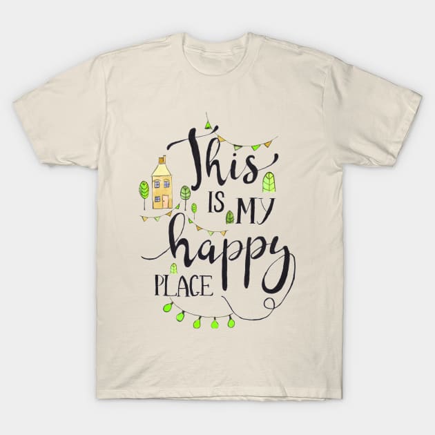 Happy place lime T-Shirt by biazartstudio_digitales